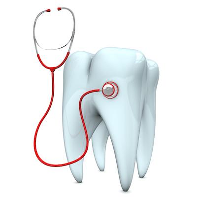 a tooth and stethoscope