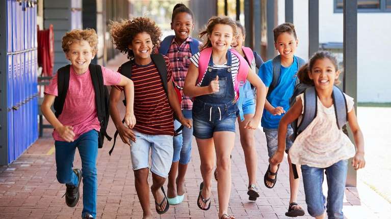 kids getting excited going back to school