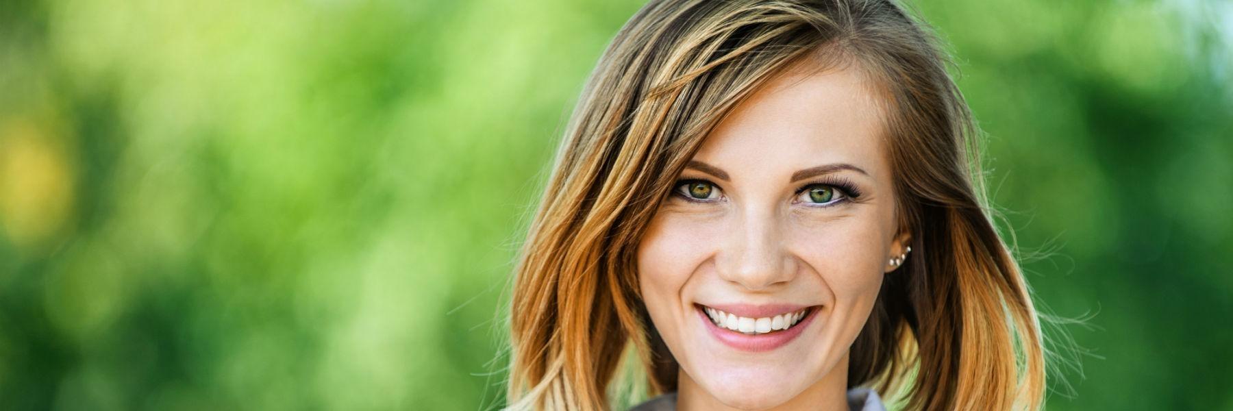 woman with cosmetic teeth whitening in vienna va